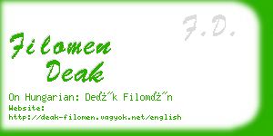 filomen deak business card